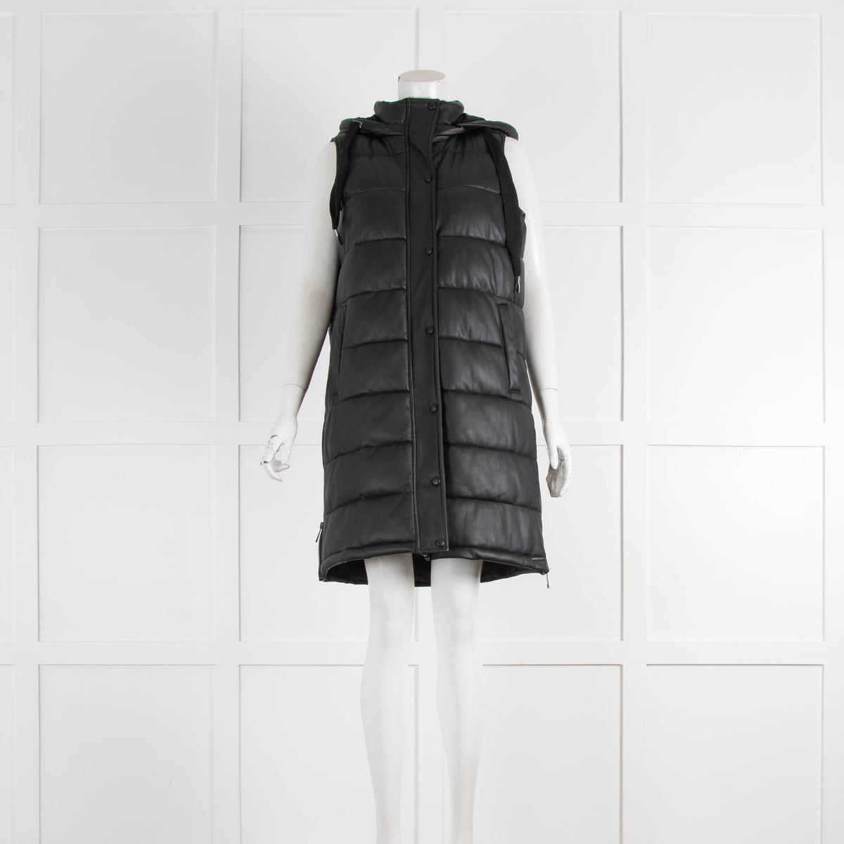 Rino & Pelle Black Faux Leather Gilet