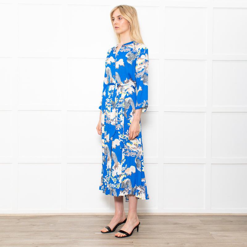 Lollys Laundry Multicolour Button Front Dress With Birds and Floral Print