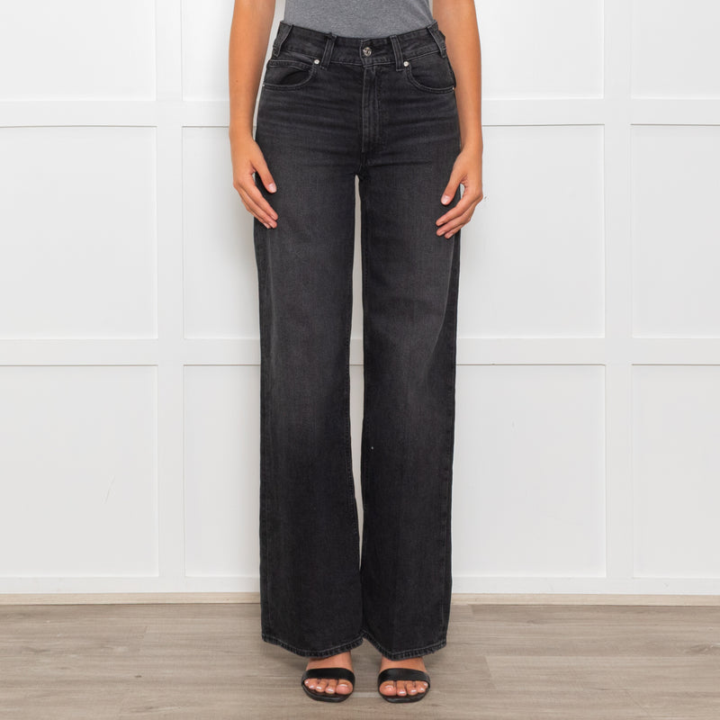 Paige Black Sasha High Waisted Straight Leg Jeans