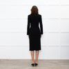 Just Cavalli Black Dress with Shoulder Pads and Long Sleeves