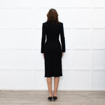 Just Cavalli Black Dress with Shoulder Pads and Long Sleeves