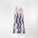 Self-Portrait White Blue Lace Sleeveless Dress