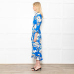 Lollys Laundry Multicolour Button Front Dress With Birds and Floral Print