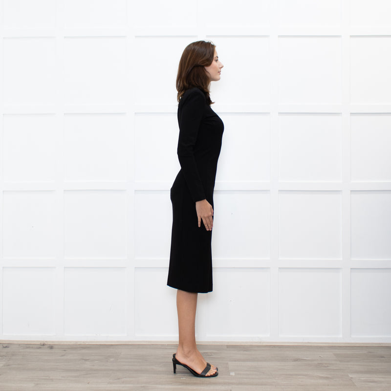 Just Cavalli Black Dress with Shoulder Pads and Long Sleeves