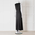 JW Anderson Black Sleeveless Midi Dress with Chunky Chain Waist