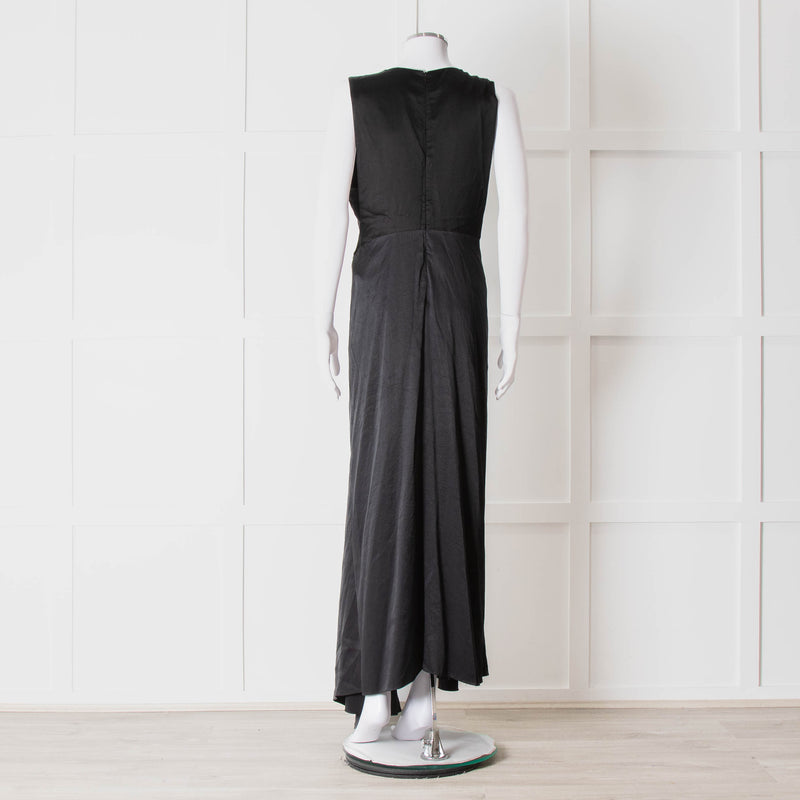 JW Anderson Black Sleeveless Midi Dress with Chunky Chain Waist