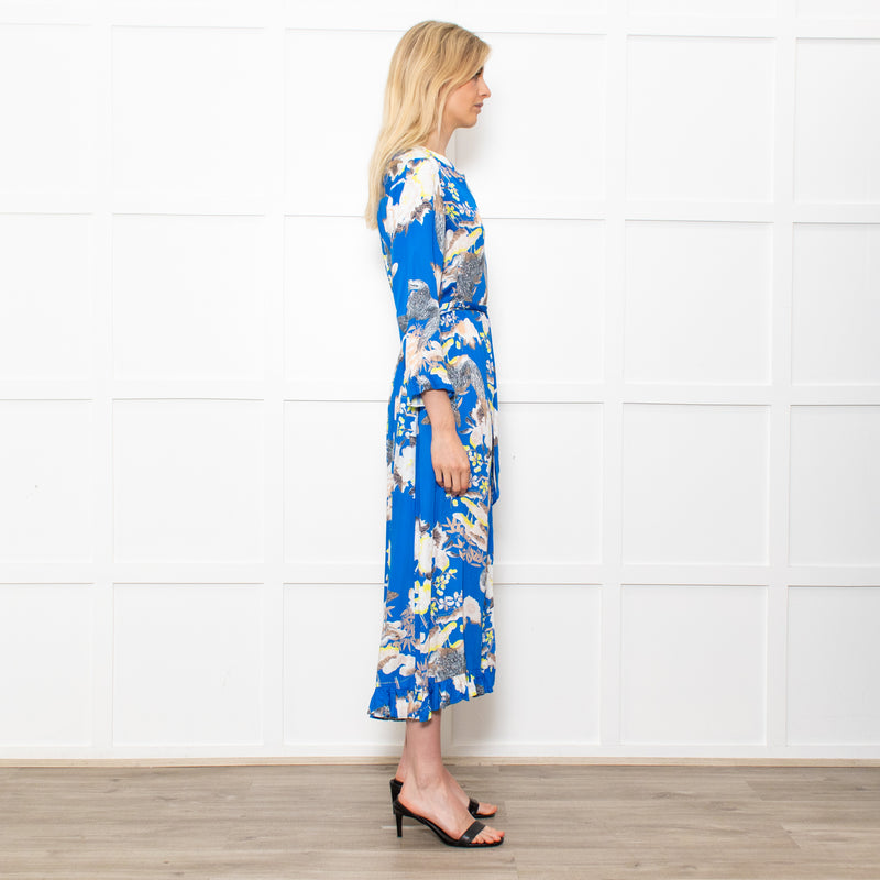 Lollys Laundry Multicolour Button Front Dress With Birds and Floral Print