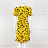 Diane Von Furstenberg Yellow Black Floral Wrap Mini Dress