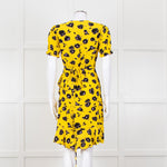 Diane Von Furstenberg Yellow Black Floral Wrap Mini Dress