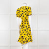Diane Von Furstenberg Yellow Black Floral Wrap Mini Dress