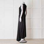 JW Anderson Black Sleeveless Midi Dress with Chunky Chain Waist
