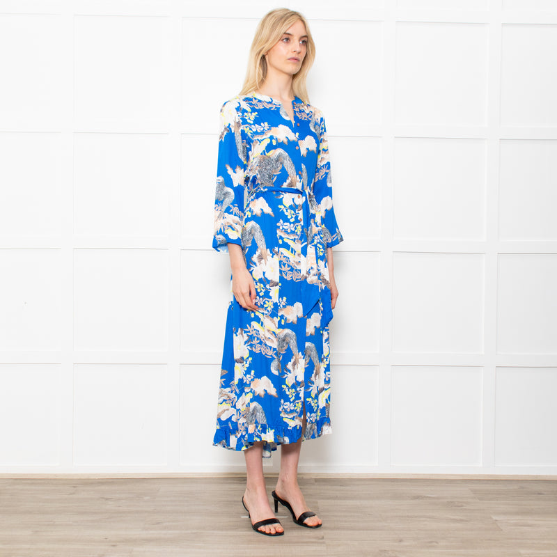 Lollys Laundry Multicolour Button Front Dress With Birds and Floral Print