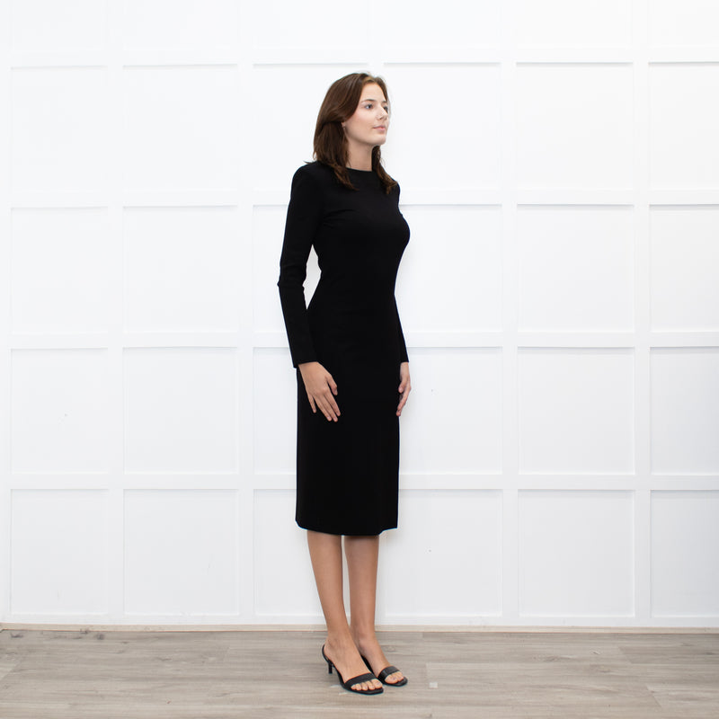 Just Cavalli Black Dress with Shoulder Pads and Long Sleeves