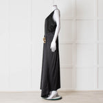 JW Anderson Black Sleeveless Midi Dress with Chunky Chain Waist