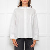 Wyse White Cotton Frill Trim Oversized Shirt