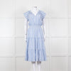 Rails Blue White Striped Cotton Tiered Dress