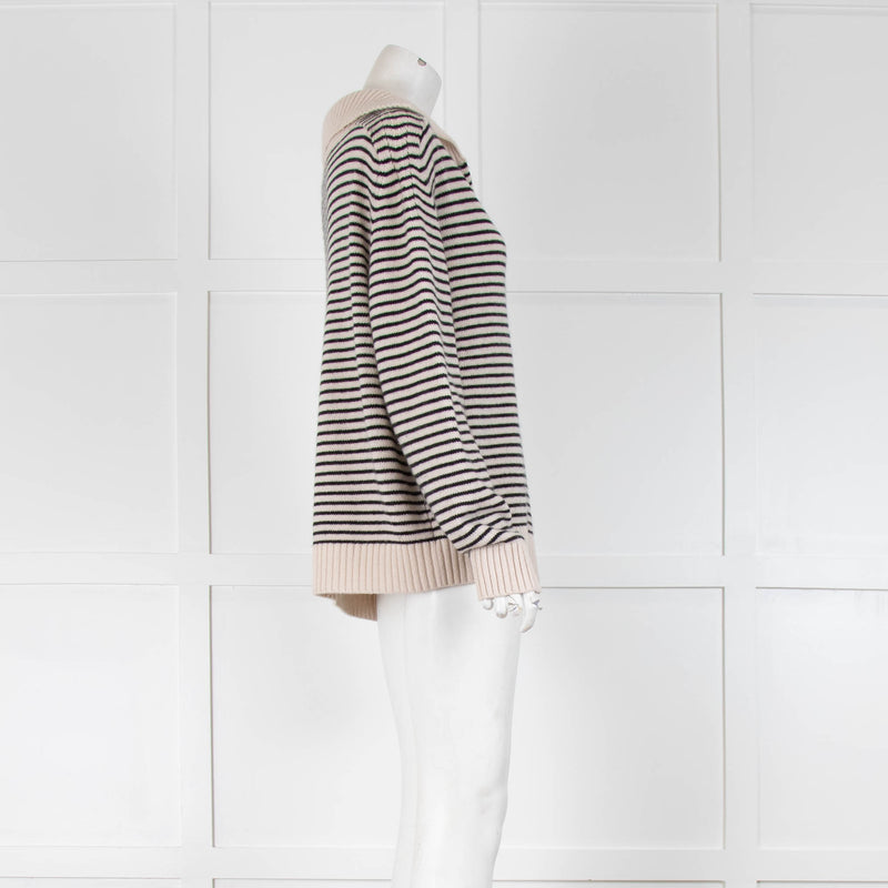 Allude Collard Black Stripe Cashmere Jumper