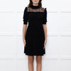 Valentino Black Short Sleeve Lace Panelled Mini Dress