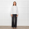 Wyse White Cotton Frill Trim Oversized Shirt