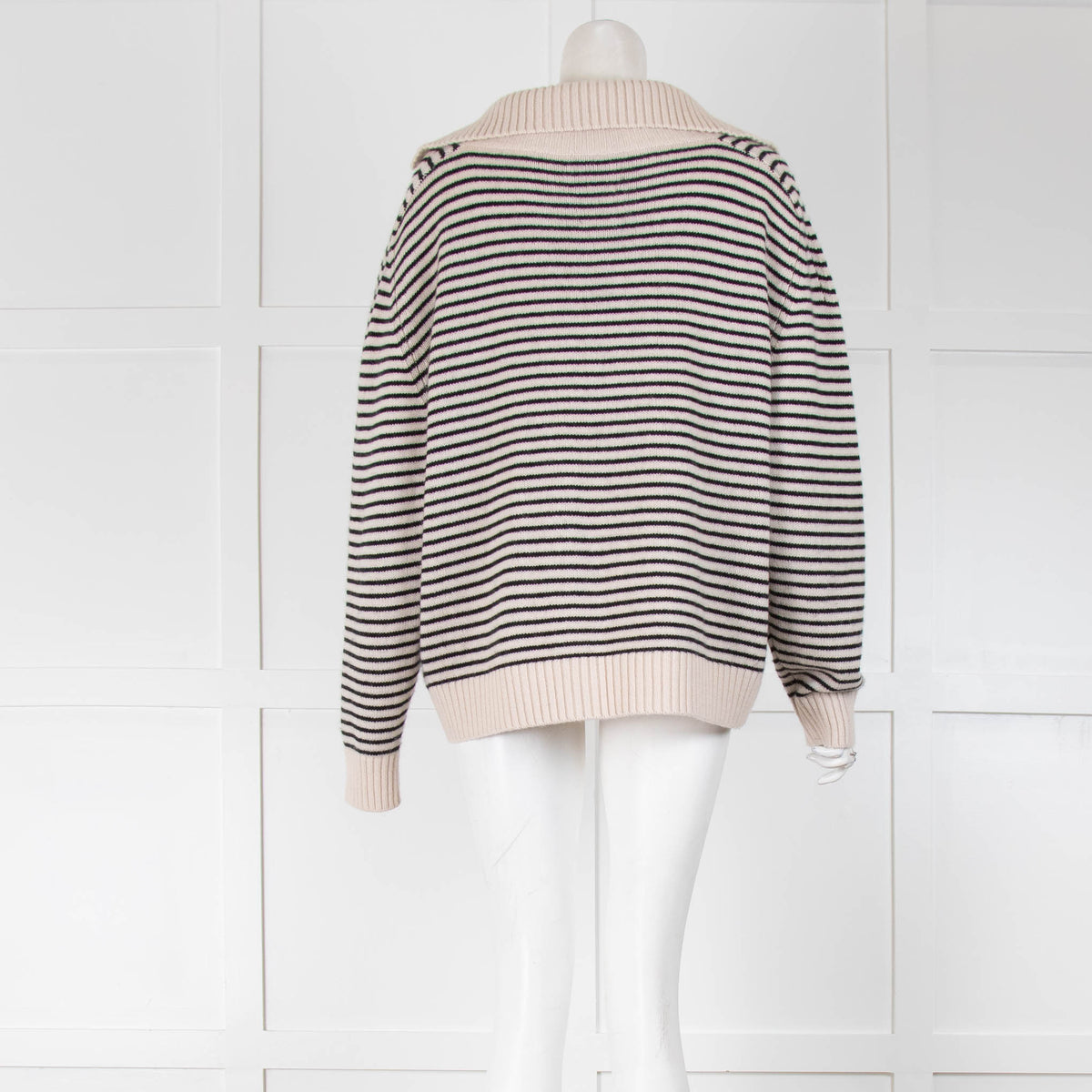 Allude Collard Black Stripe Cashmere Jumper