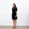 Valentino Black Short Sleeve Lace Panelled Mini Dress