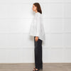 Wyse White Cotton Frill Trim Oversized Shirt