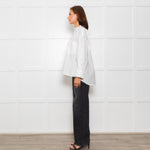 Wyse White Cotton Frill Trim Oversized Shirt