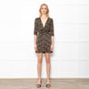 ba&sh Black & Beige Print Dress With 3/4 Length Sleeves