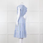 Rails Blue White Striped Cotton Tiered Dress