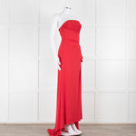 Giorgio Armani Red Ruched Bodice Stretch Gown