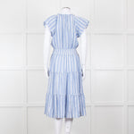 Rails Blue White Striped Cotton Tiered Dress