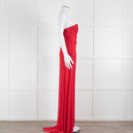 Giorgio Armani Red Ruched Bodice Stretch Gown