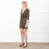 ba&sh Black & Beige Print Dress With 3/4 Length Sleeves