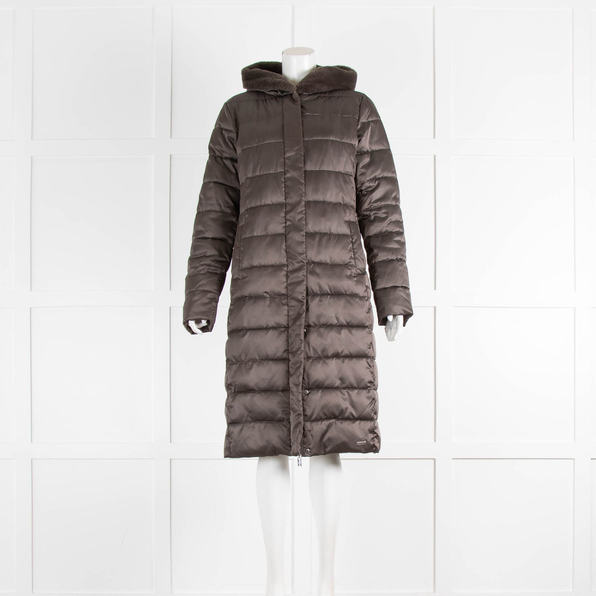 Rino & Pelle Khaki Puffa Coat With Faux Fur Hood