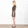 ba&sh Black & Beige Print Dress With 3/4 Length Sleeves