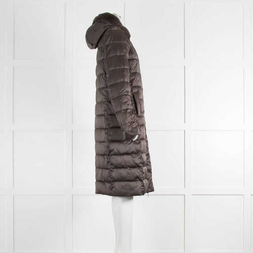 Rino & Pelle Khaki Puffa Coat With Faux Fur Hood