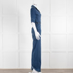 Donna Ida Blue Denim Short Sleeved Flared Jumpsuit