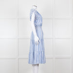 Rails Blue White Striped Cotton Tiered Dress