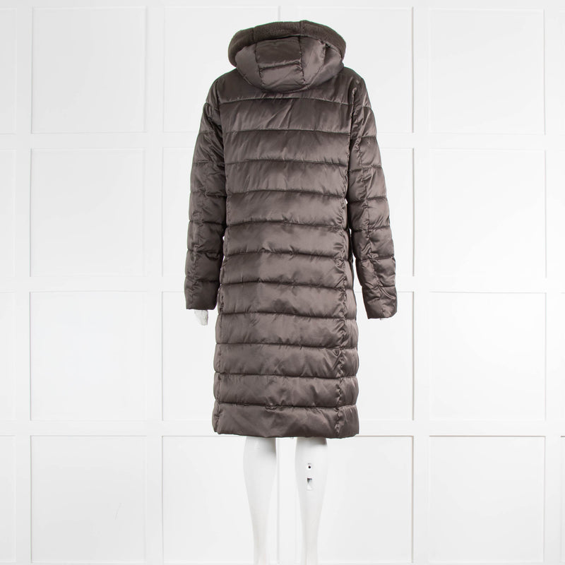 Rino & Pelle Khaki Puffa Coat With Faux Fur Hood