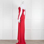 Giorgio Armani Red Ruched Bodice Stretch Gown