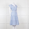Rails Blue White Striped Cotton Tiered Dress