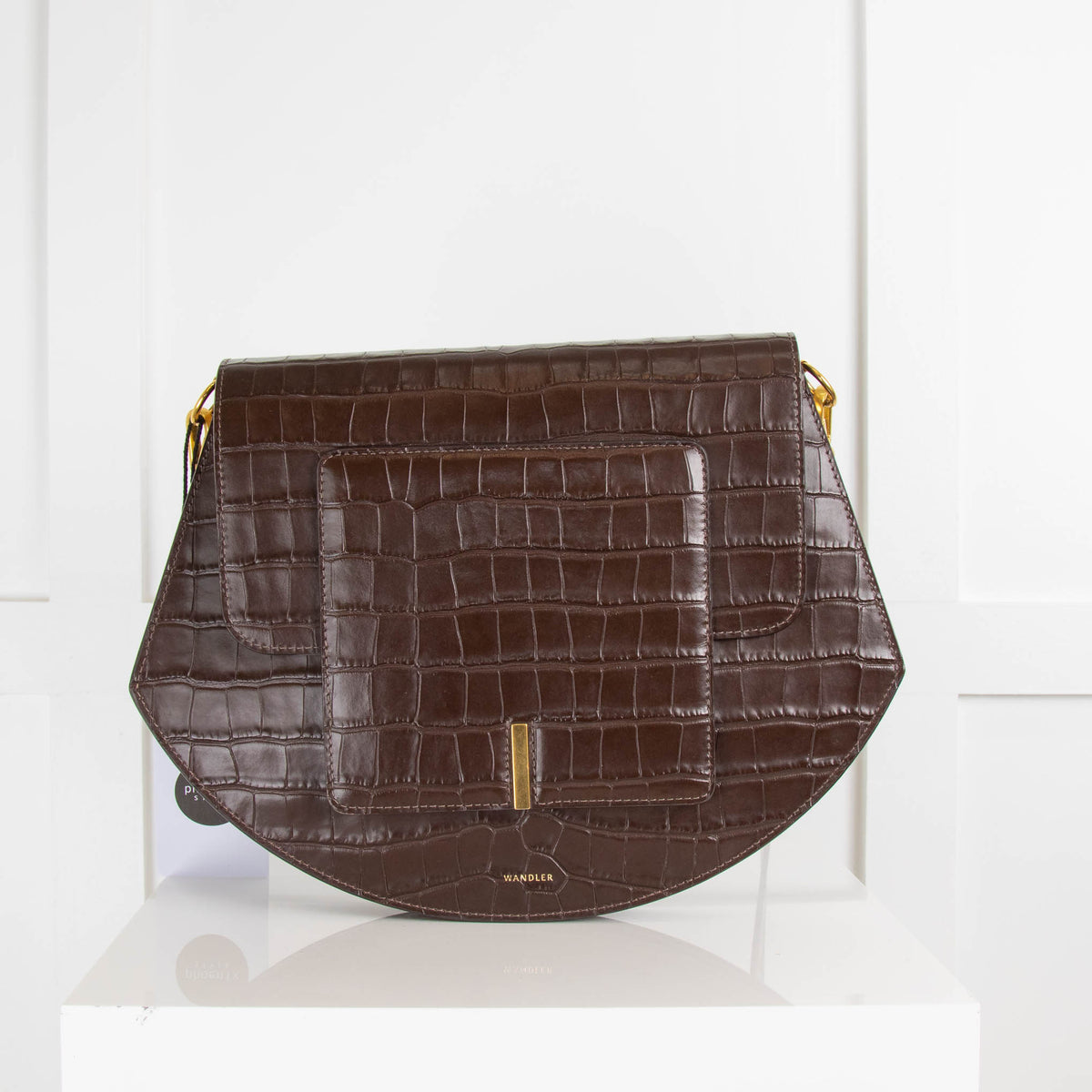 Wandler Brown Embossed Leather Cross Body Bag