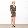 ba&sh Black & Beige Print Dress With 3/4 Length Sleeves