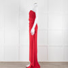 Giorgio Armani Red Ruched Bodice Stretch Gown