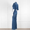 Donna Ida Blue Denim Short Sleeved Flared Jumpsuit