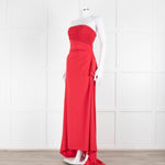 Giorgio Armani Red Ruched Bodice Stretch Gown
