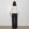 Ganni White Ruched Detail Puff Sleeved Cotton Top