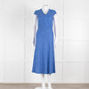 Max Mara Cornflower Blue Woven Fit and Flare Dress