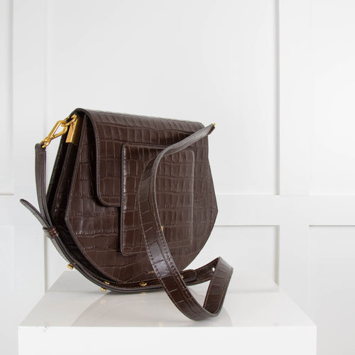 Wandler Brown Embossed Leather Cross Body Bag