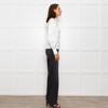 Ganni White Ruched Detail Puff Sleeved Cotton Top